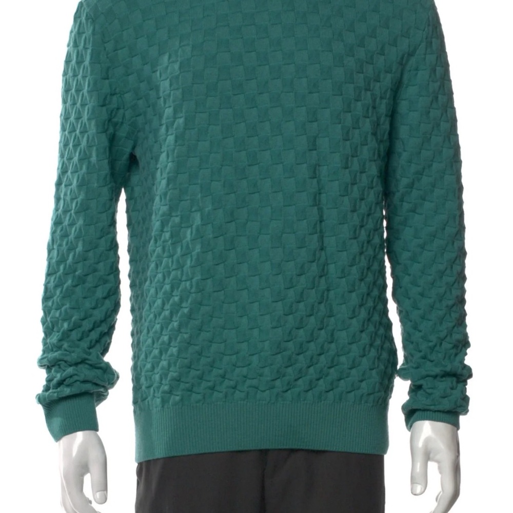 Men's Textured Green Sweater